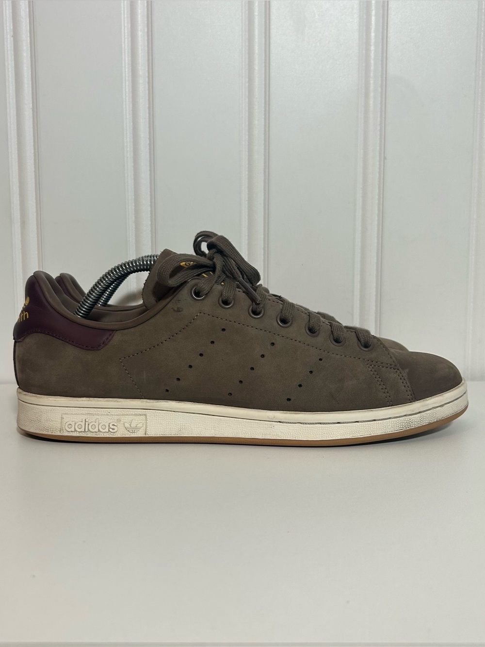 adidas Stan Smith cargo brown Suede burgundy back white mens 10